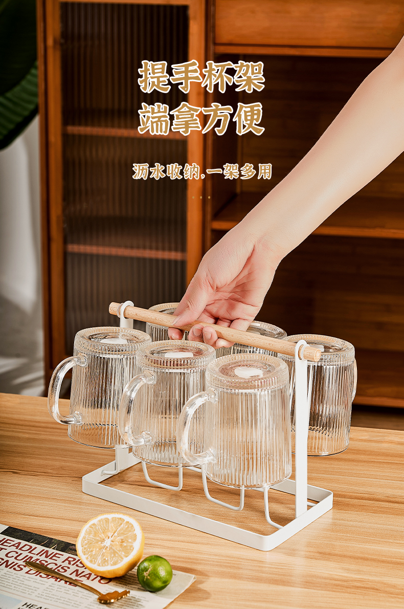 6ga Light Luxury water set, home living room glass water bottle, cup, cup holder, one set of tea cups and tea sets, modern and simple pic 10