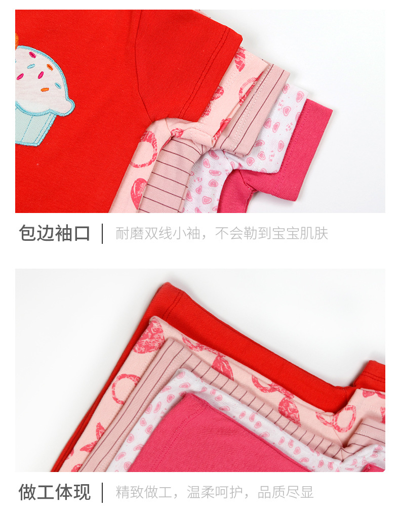 外贸童装批发2024新款欧美棉婴幼儿短袖T恤婴儿衣服男童女童5件套详情13