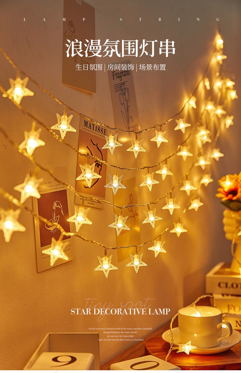 星星灯led小彩灯闪灯串灯满天星夜市摆摊灯带生日装饰露营氛围灯详情1