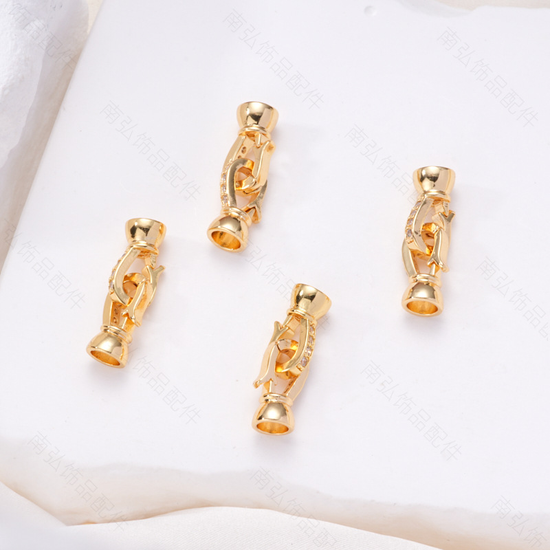 珍珠项链扣头镶锆喇叭扣万能扣收尾扣手链扣毛衣链diy珠宝配件详情12