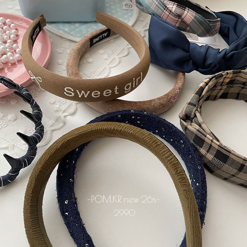Korean satin style high head headband for women, simple letter style, versatile for autumn and winter, sweet hair accessory for girls, headwear pic 3