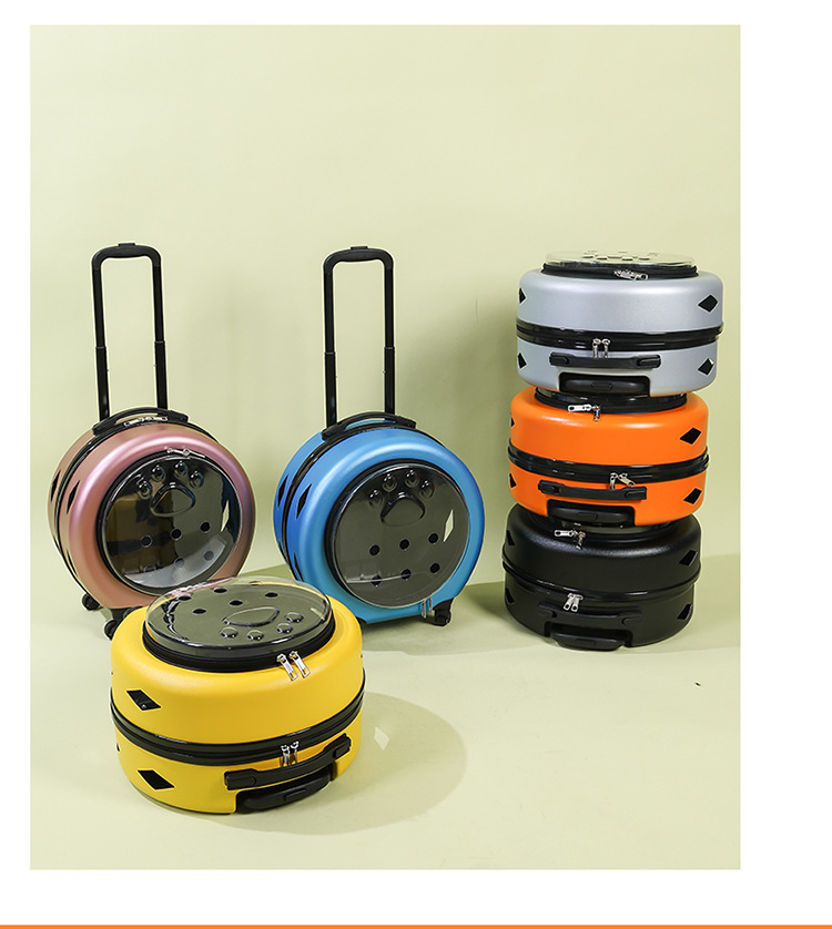 Pet trolley case, cat bag, portable trolley for going out, space capsule, transparent cat suitcase, cat trolley case pic 14