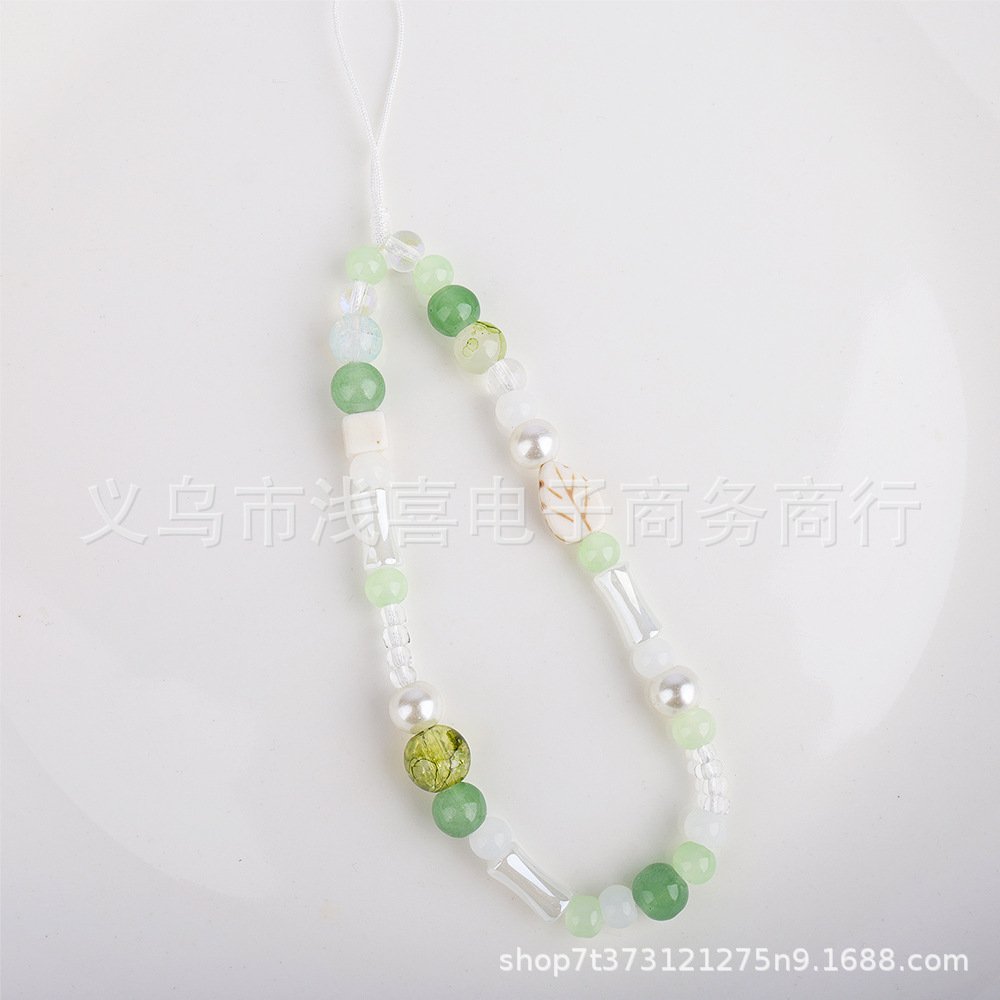 新中式原创青绿色手机链 国风银色蝴蝶手机挂绳墨绿色ccd相机挂链详情5