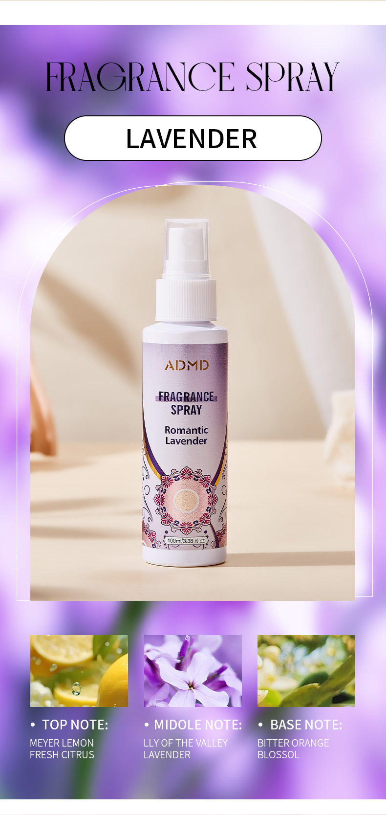 【 Cross-border Exclusive 】ADMD Fragrance Spray for Hair and Body Long-lasting Fragrance and Odor Removal Wholesale pic 10