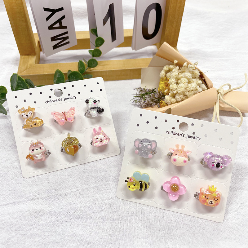 【可以】新款卡通儿童戒指合金可调节戒指女童手饰幼儿园戒指礼物详情9