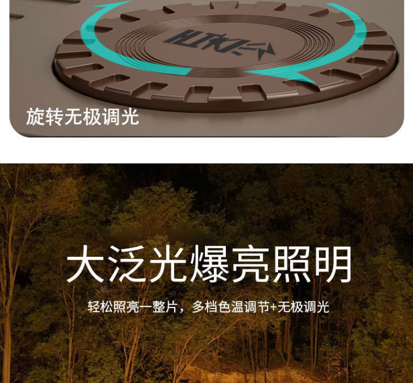 跨境批发野营灯磁吸露营灯帐篷灯可充电户外手电筒照明挂灯应急充电宝详情5