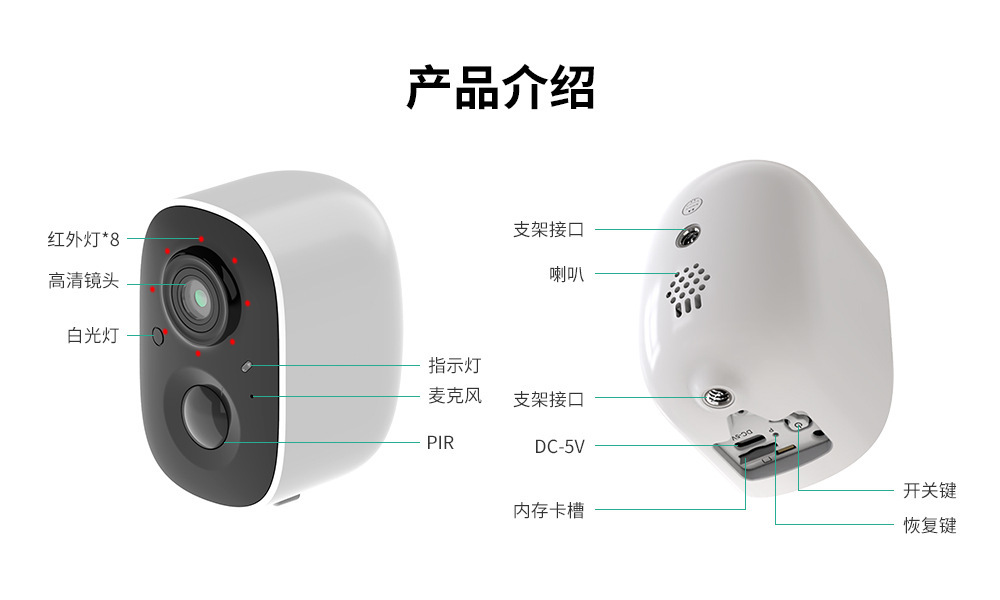 Wholesale of home wireless cameras, outdoor solar surveillance cameras, solar low-power battery cameras pic 1