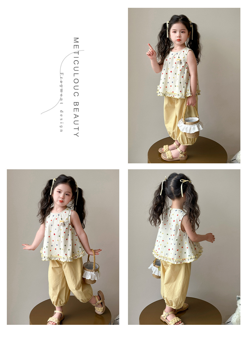 The 2025 new summer set is a thin, fashionable and stylish two-piece summer dress for girls and children pic 10