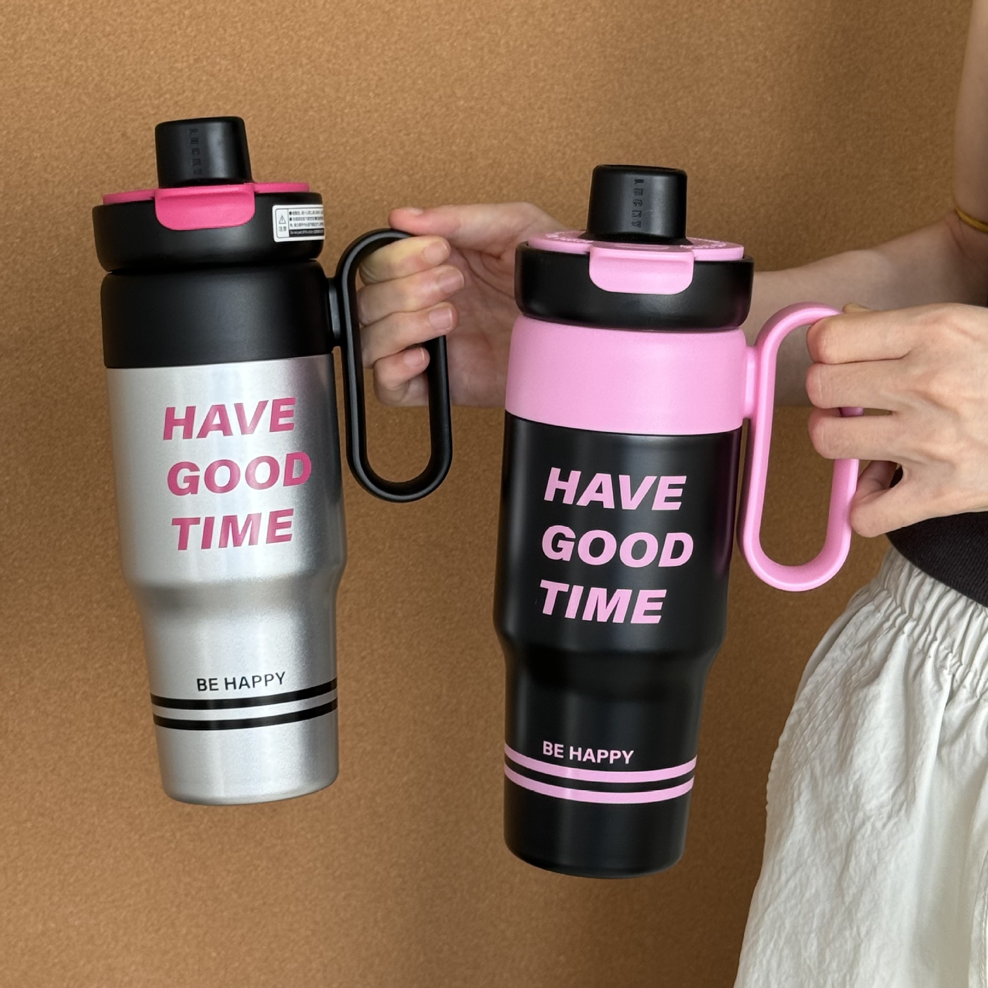 新款花语双饮保温杯女大容量冰霸杯学生高颜值茶漏不锈钢水杯子详情2