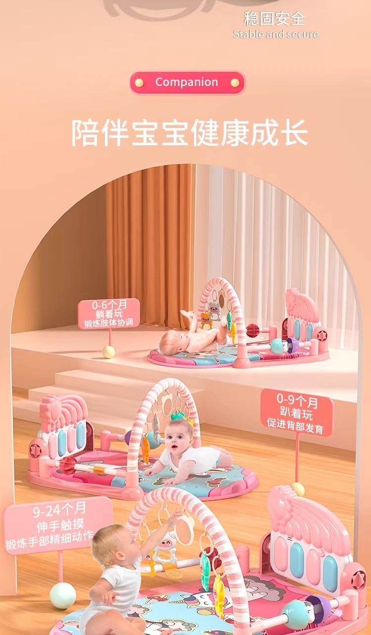 Baby fitness racks, music pedal piano toys, and piano play pads for newborns aged 0-36 months are selling well across borders pic 3