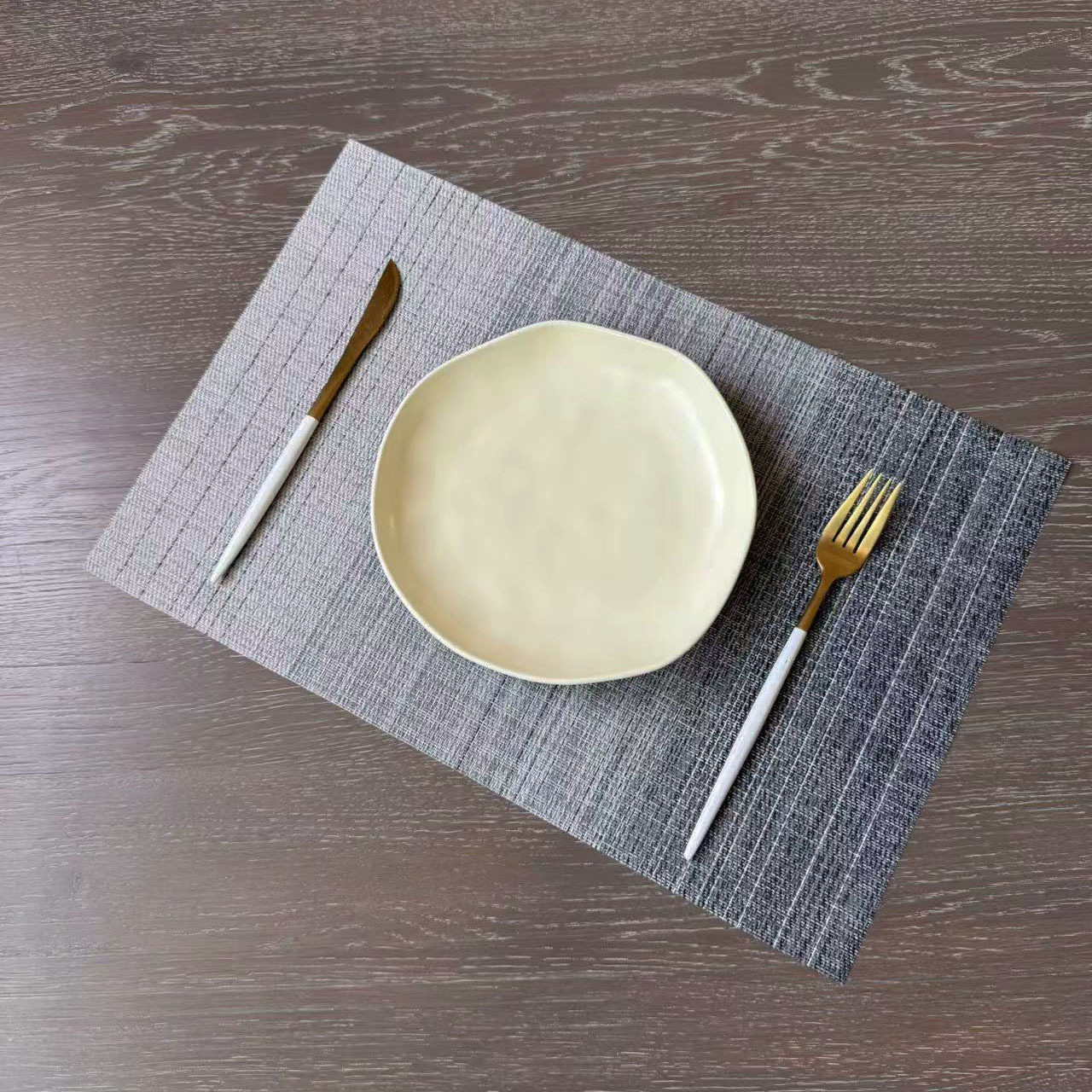 简约渐变背景板家用餐桌餐具垫加厚编织隔热垫pvc餐垫西餐垫杯垫详情7