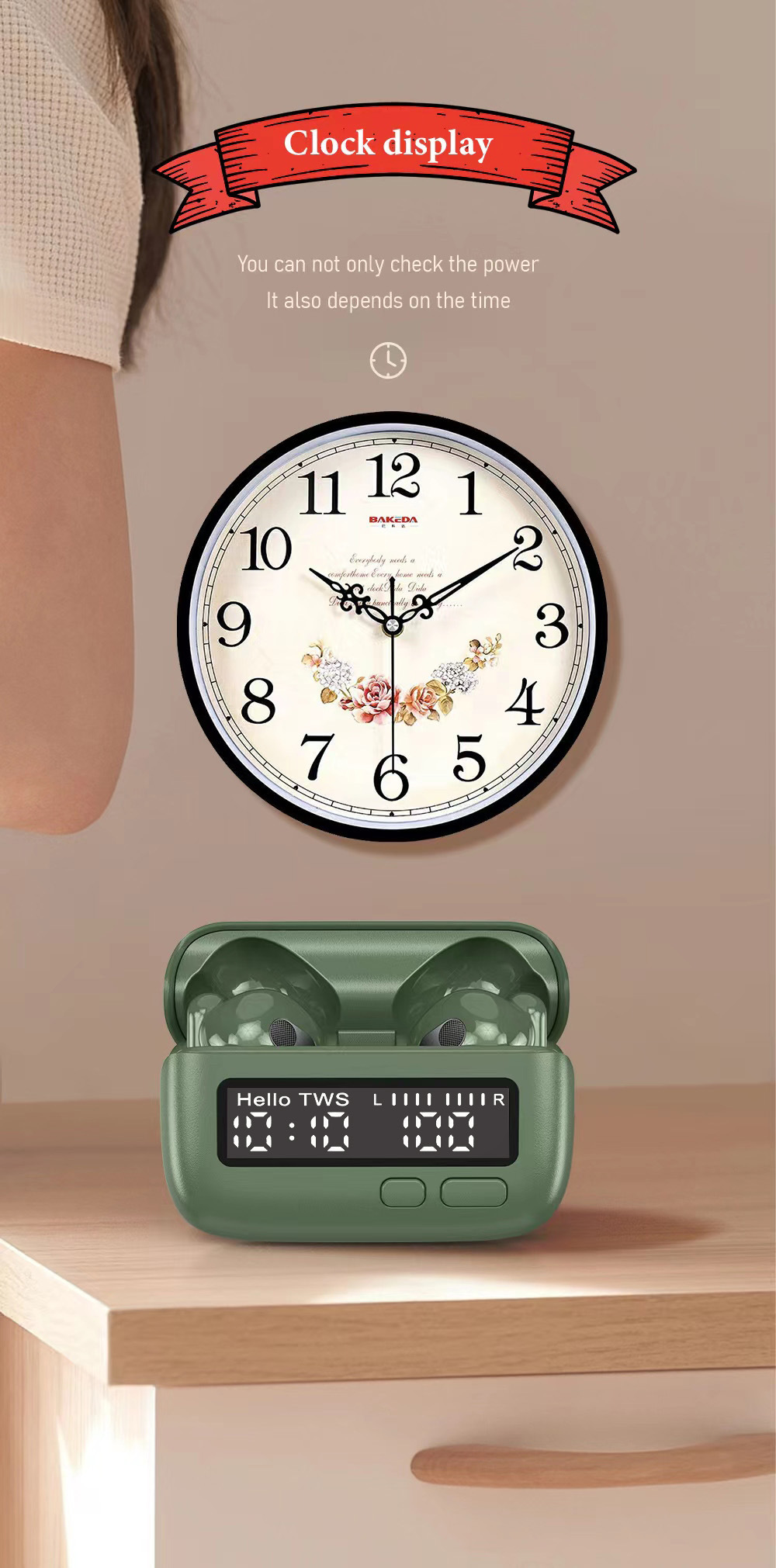 Traducción simultánea BPG portátil reducción de ruido inalámbricos auriculares bluetooth en el oído único retro personalizado tendencia digital reloj AI traducción fábrica al por mayor pic 8