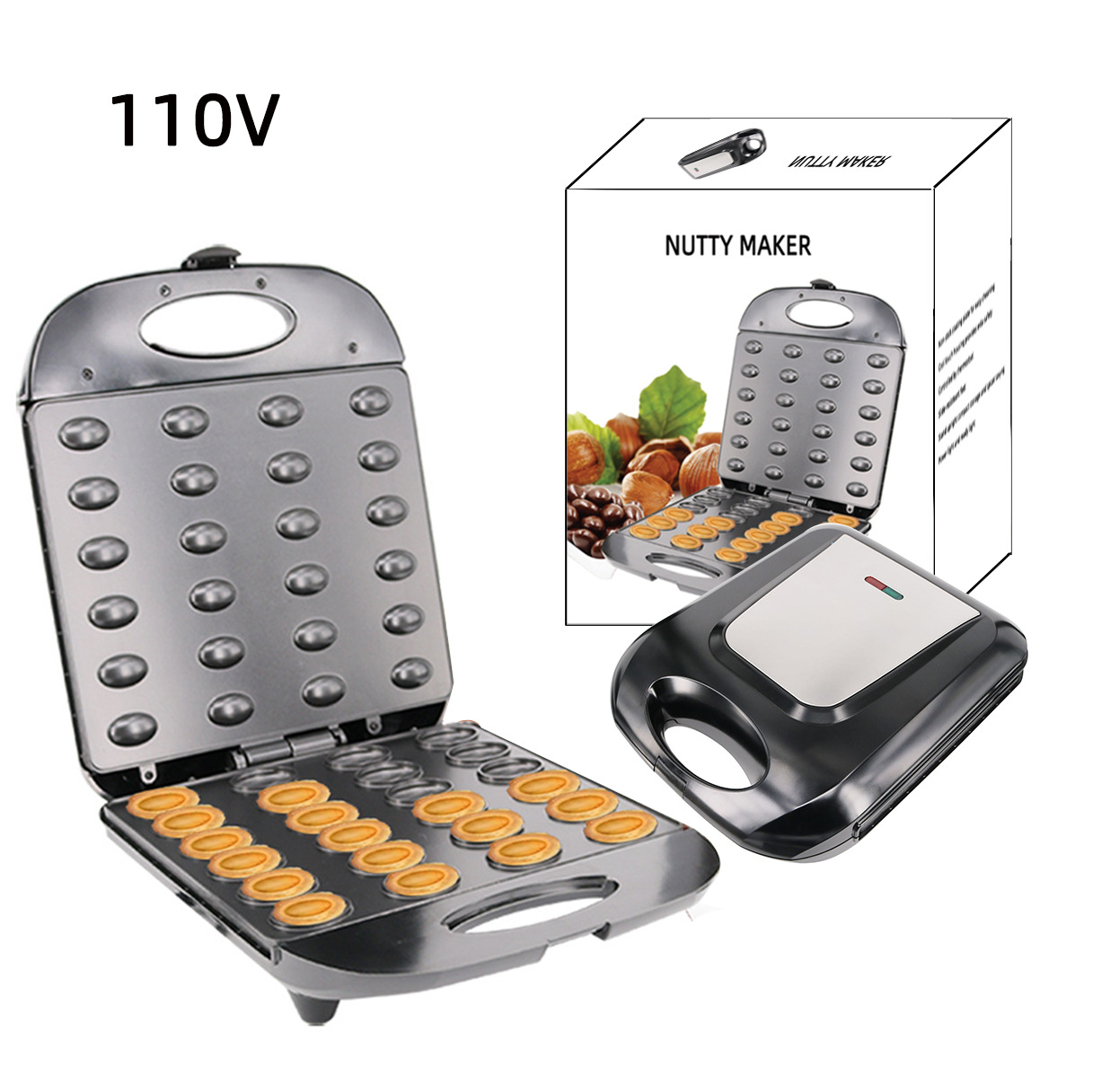 110V household doughnut machine, cake machine, breakfast bread machine, double-sided baking round cake machine, Cakemaker pic 2