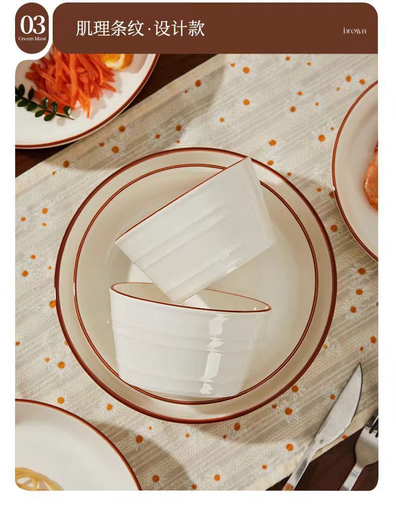 盘子家用菜盘欧式深盘菜碟简约高颜值餐具加厚陶瓷餐盘详情5