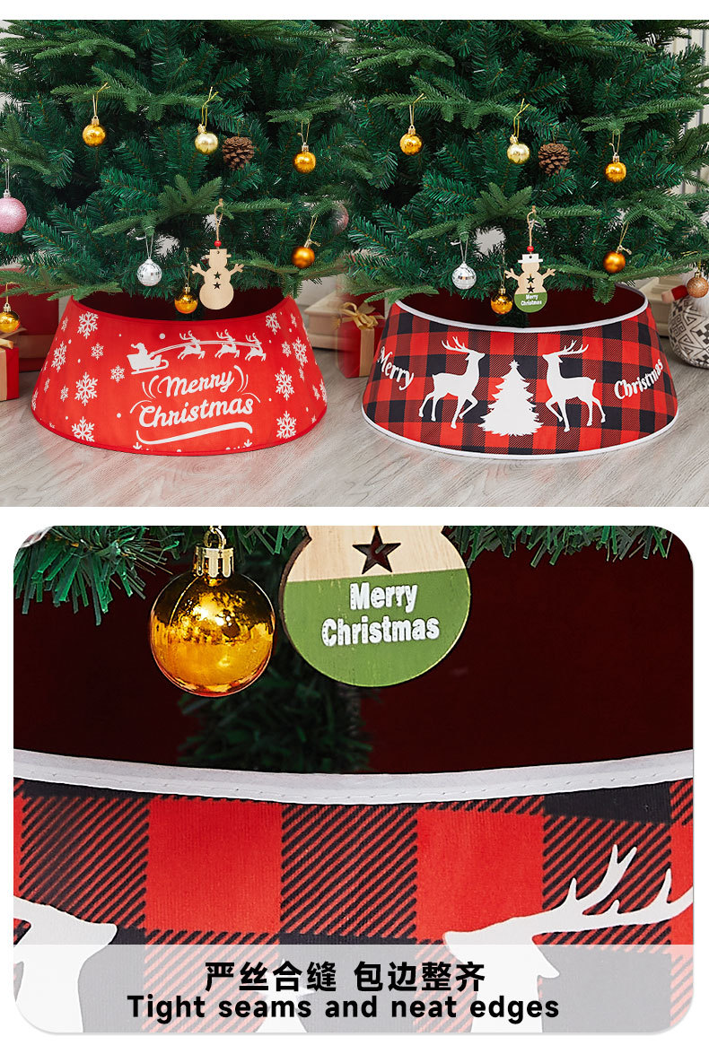 Cross-border new product TEMU Christmas decoration: Plush tree frame, sequined three-dimensional tree skirt base, circular base frame under the Christmas tree pic 8