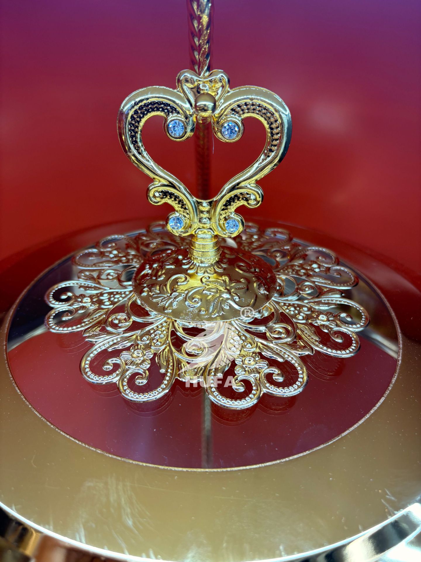 Hotel Restaurant Golden Luxury diamond-encrusted hook Stainless steel Buffet stove Hanging Chafing Dish pic 3
