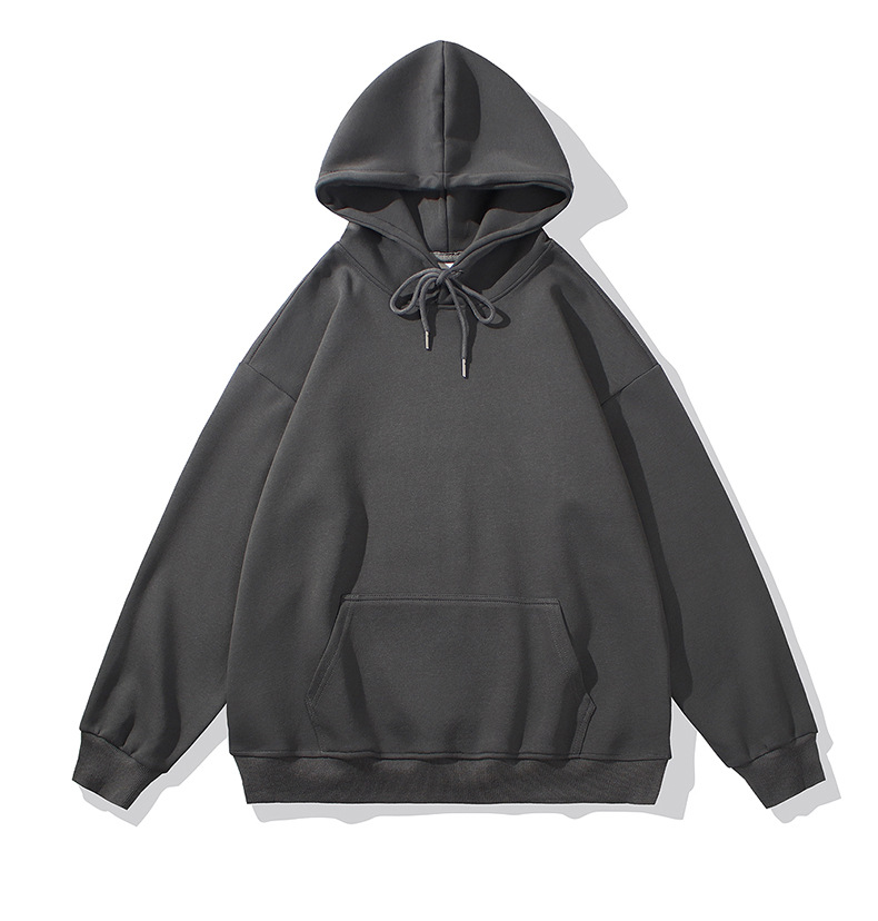 情侣卫衣春秋男士纯色套头连帽衫可印logo大码宽松外套班服活动服详情24