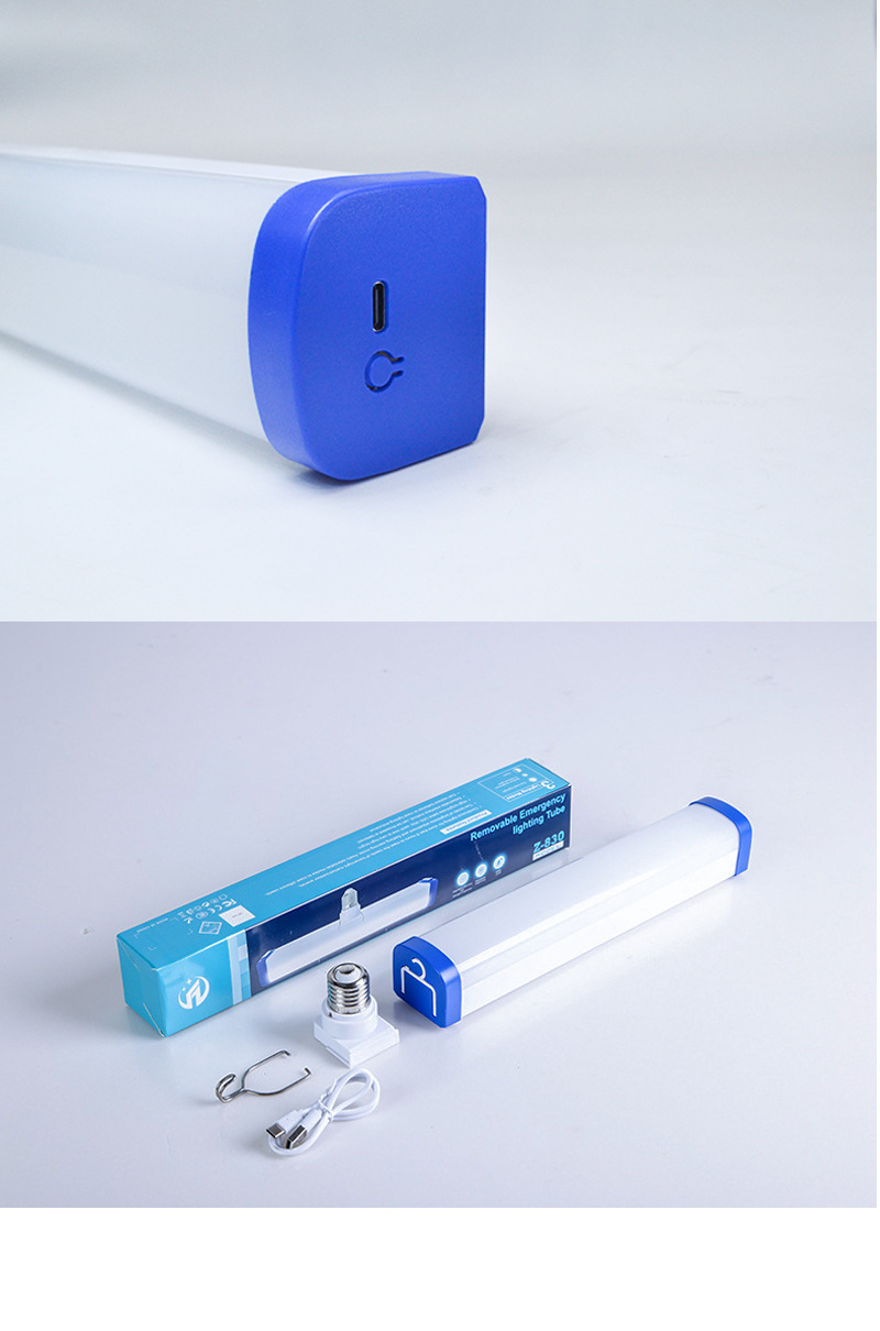 USB高亮夜市摆摊电池停电应急照明充电灯管磁吸悬挂LED日光管灯条详情20