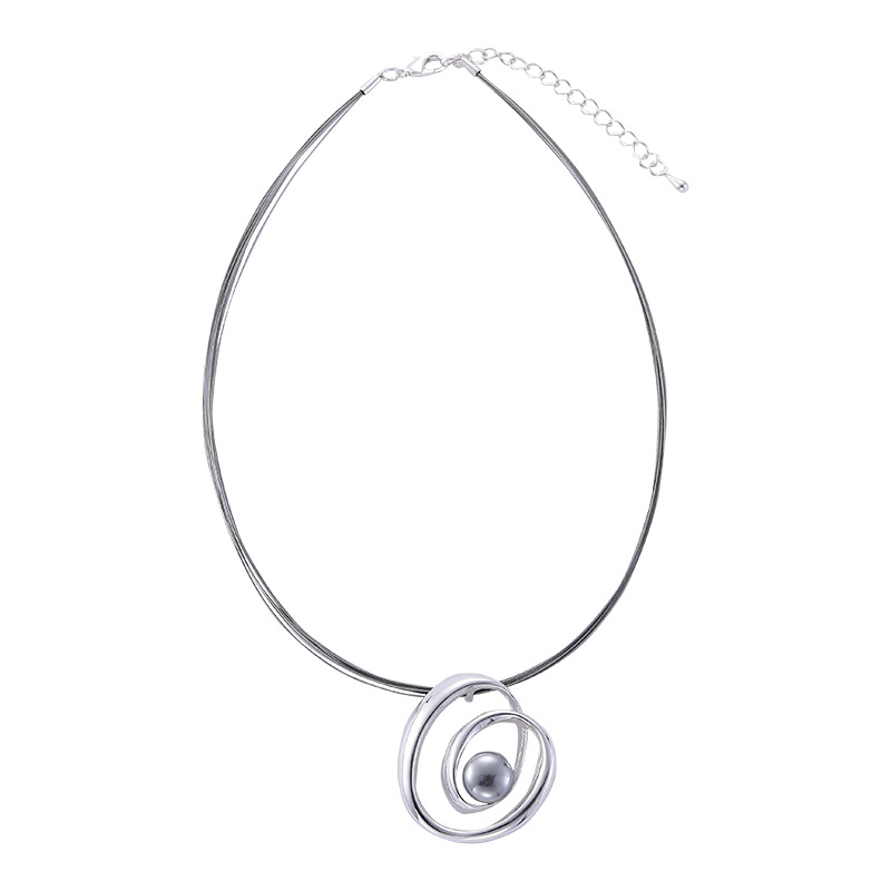 亚马逊爆款欧美时尚高级精致镂空不规则圆几何合金吊坠女士锁骨链详情8