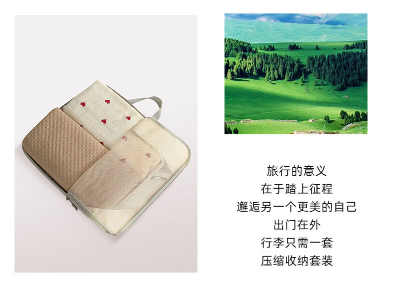 旅行收纳袋压缩十件套装数码洗漱化妆品收纳包衣服鞋子行李旅行袋详情7