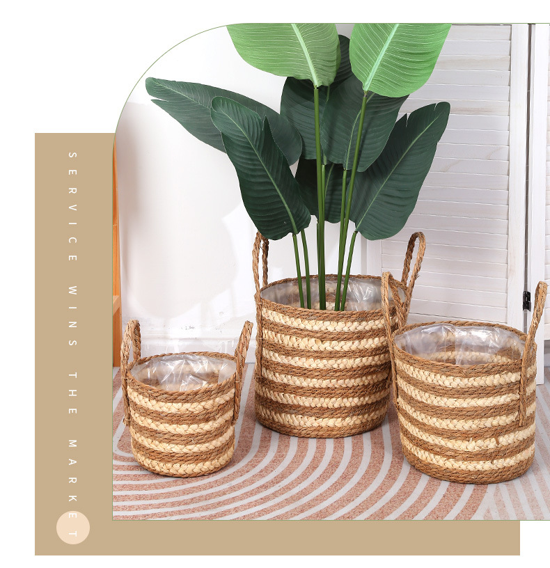 编织花篮草编篮子收纳篮手工柳编竹编篮藤编手提花篮插花竹篮竹筐详情10