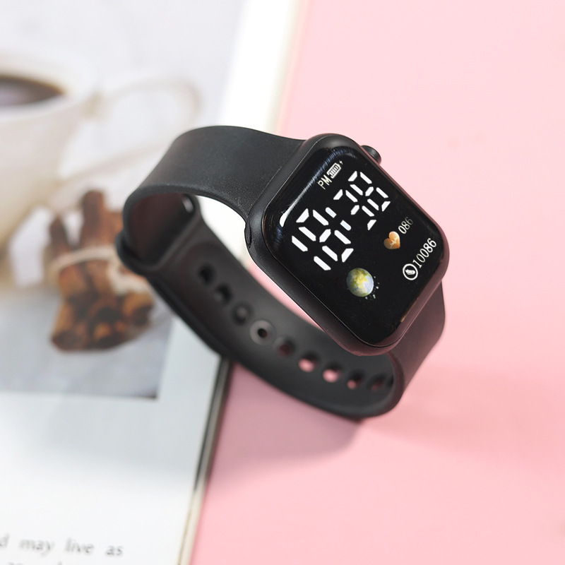 The new push-button Earth sports watch Y1LED watch is a simple square and trendy student promotional gift watch pic 7