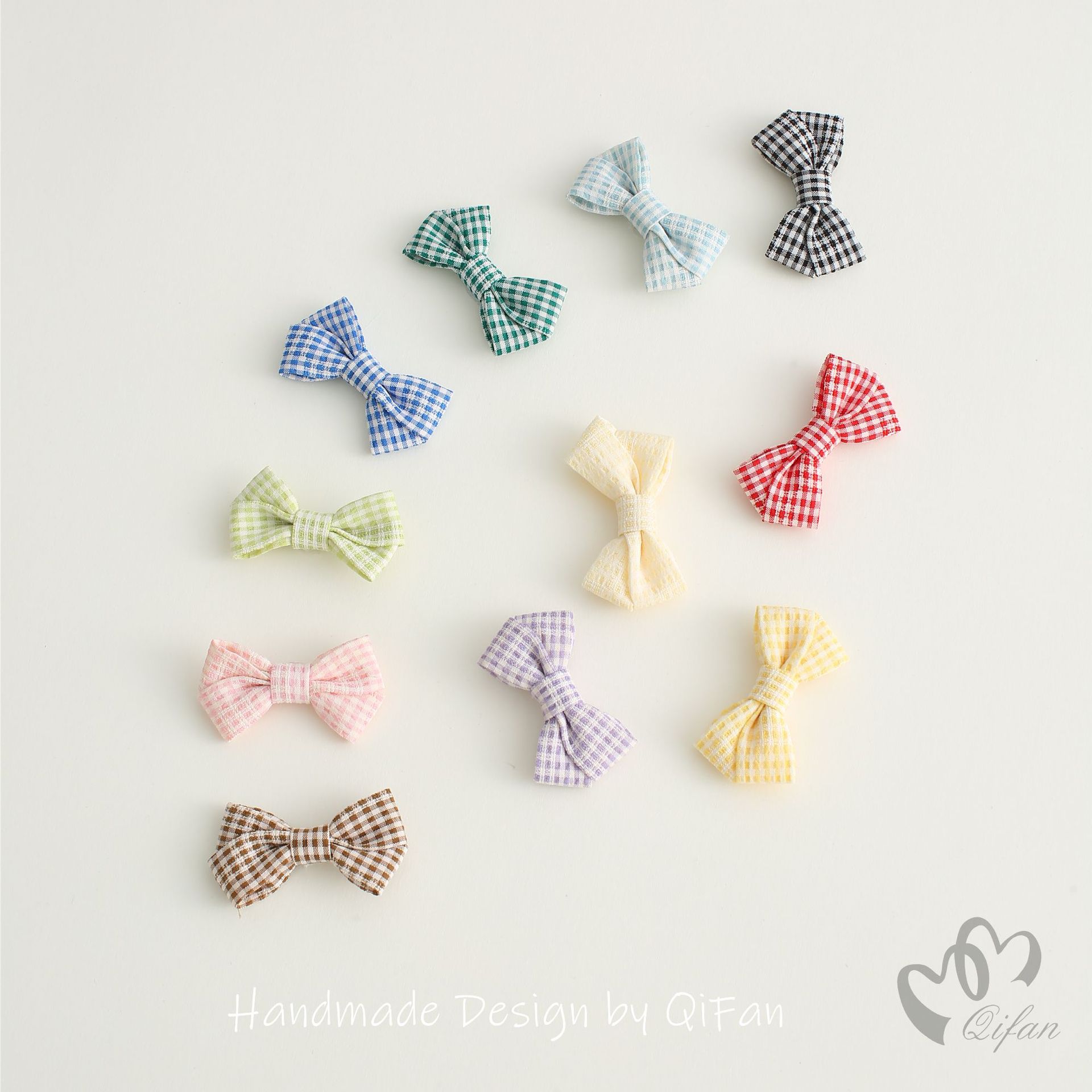 布艺格子蝴蝶结 可爱儿童发饰服饰辅料蝴蝶结百搭格子蝴蝶结详情2