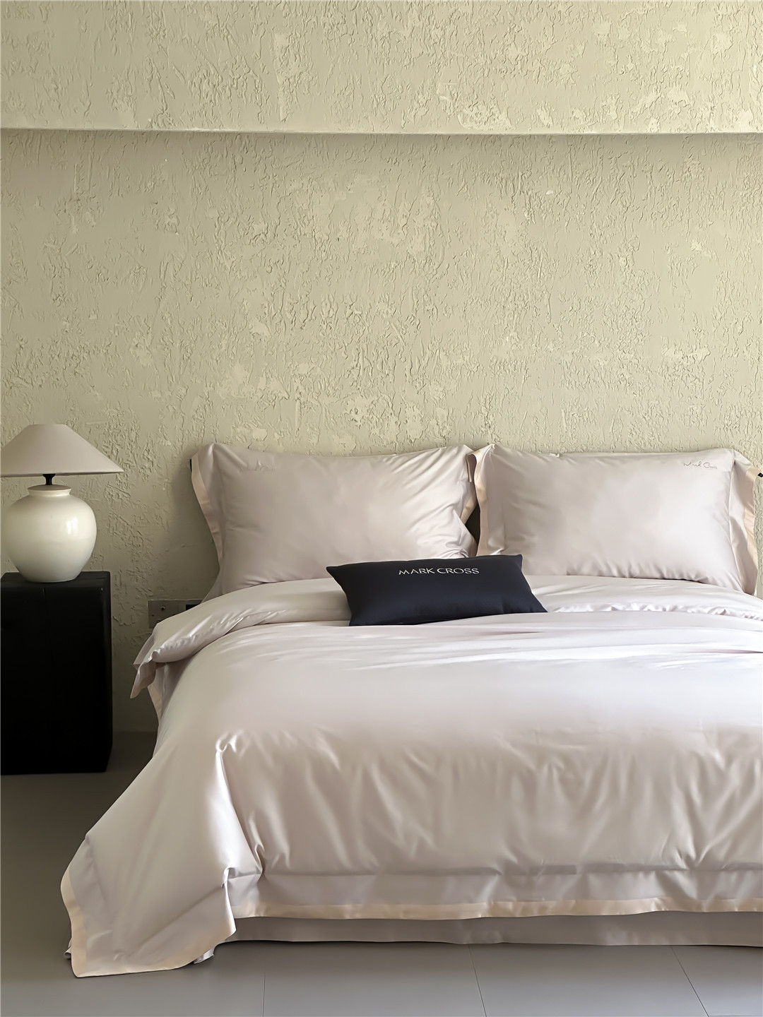 Minimalist style 100-count ultra-fine denier Tencel cotton four-piece set, high-end and silky smooth naked sleeping grade bedding pic 45
