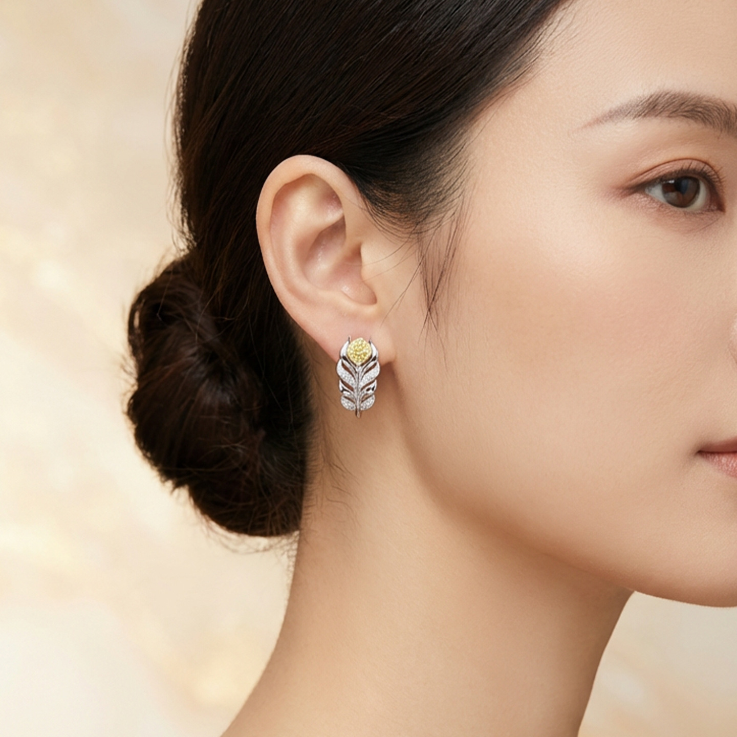 重工爆闪羽毛耳钉女新款s925纯银镀金高级感轻奢银色耳拍直播爆款详情15