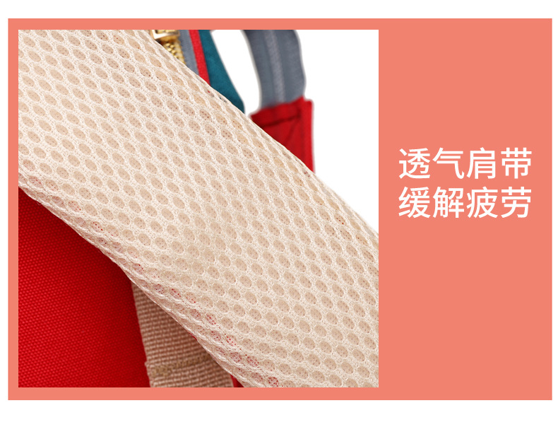 新款妈咪包双肩包大容量撞色原宿风双肩背包休闲旅行单肩手提斜挎详情10