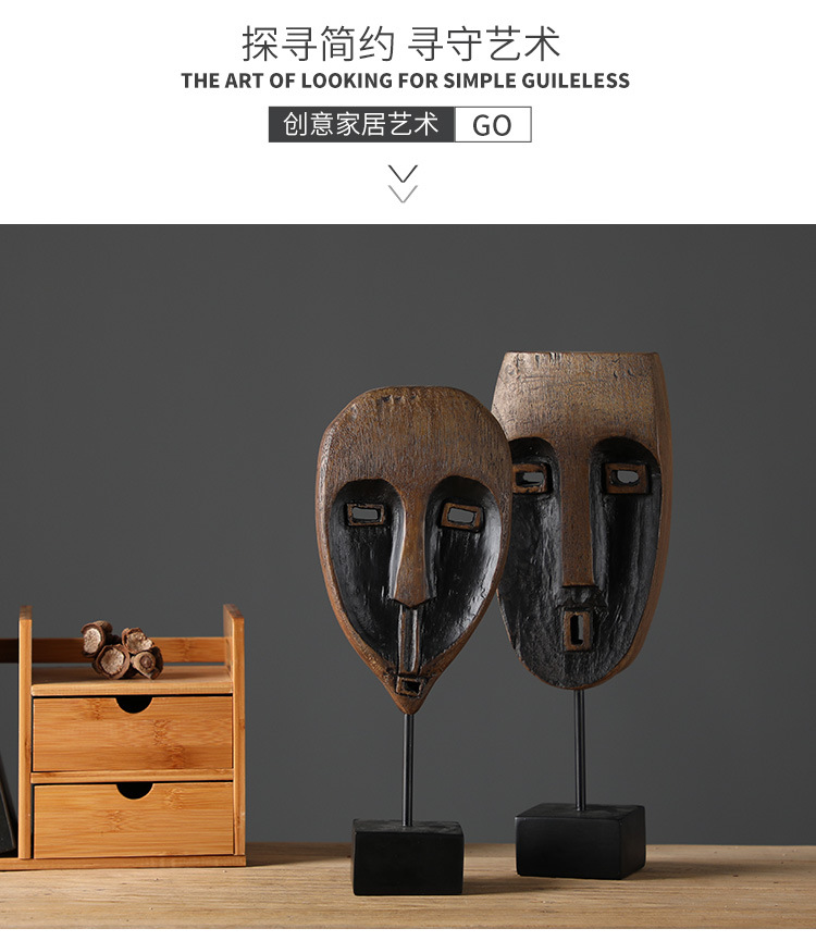 2026 New style resin exquisite carved items, African masks, wood carvings, decorative wood carvings, and handcrafted sculptures pic 1