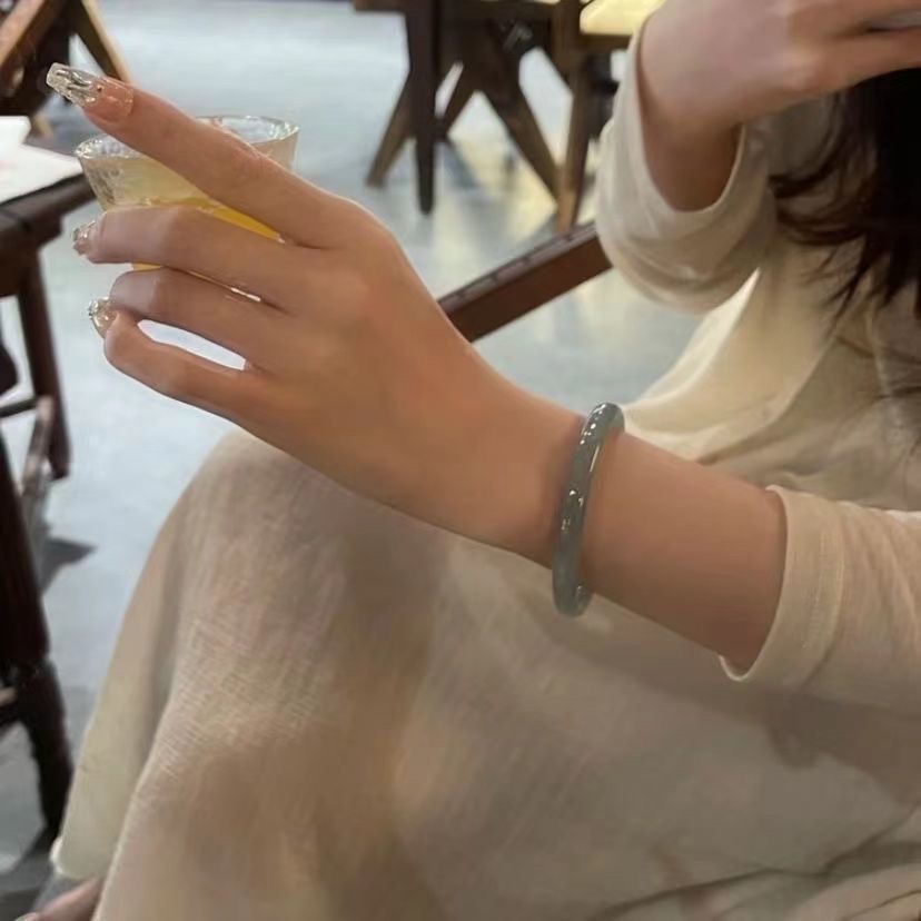 玻璃仿玉手镯批发细手镯叮当响叮当镯汉服配饰手镯禁步环圈批发手详情4