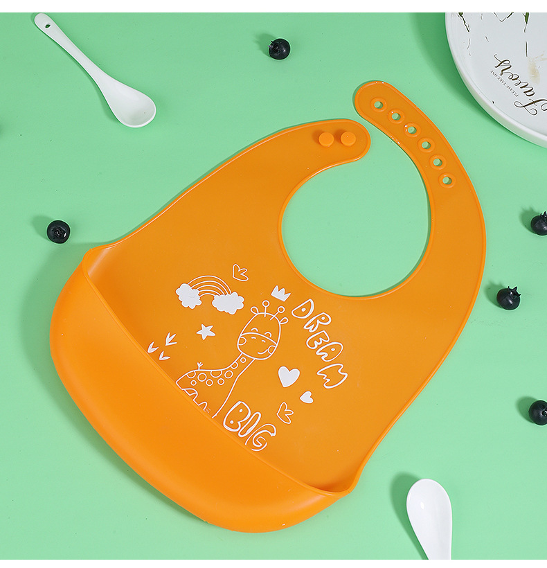 婴童 新款婴儿硅胶围兜 卡通口水兜 宝宝饭兜防水围兜免洗批发详情19
