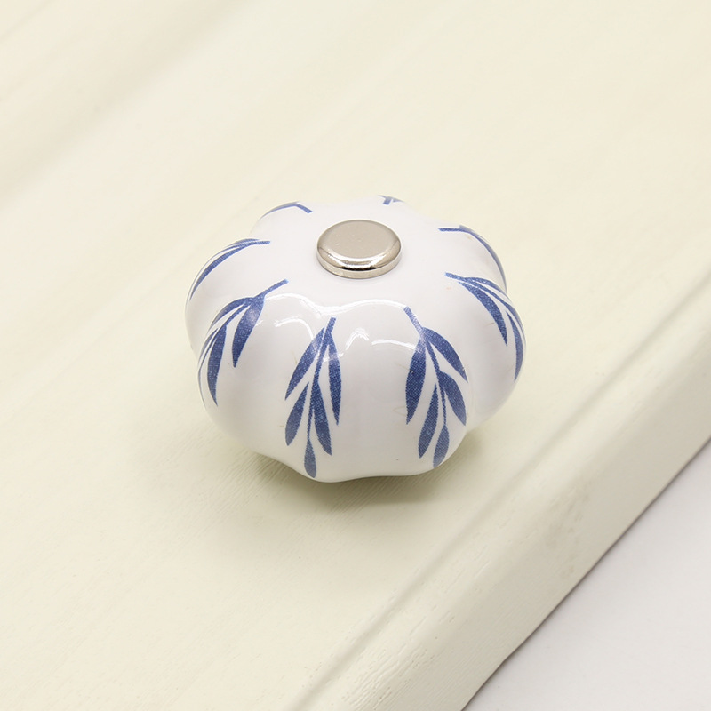 Cross-border garden cabinet door pull, handcrafted ceramic handle, copper buckle ball, round cabinet, wardrobe drawer, single-hole furniture handle pic 16