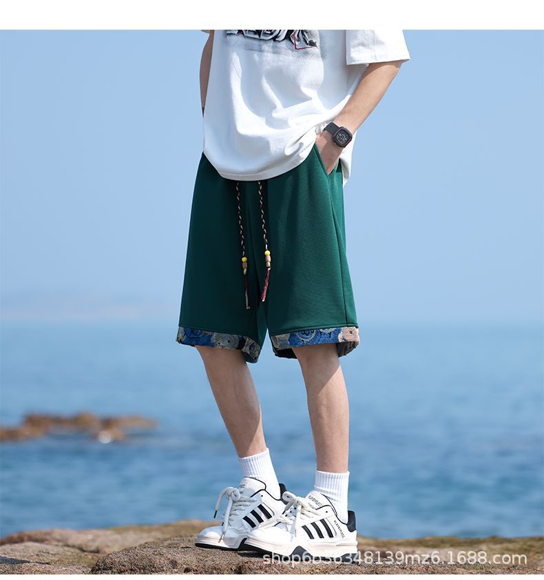 国潮新中式运动短裤男夏季新款沙滩裤潮牌国风刺绣休闲重磅篮球五分裤详情7