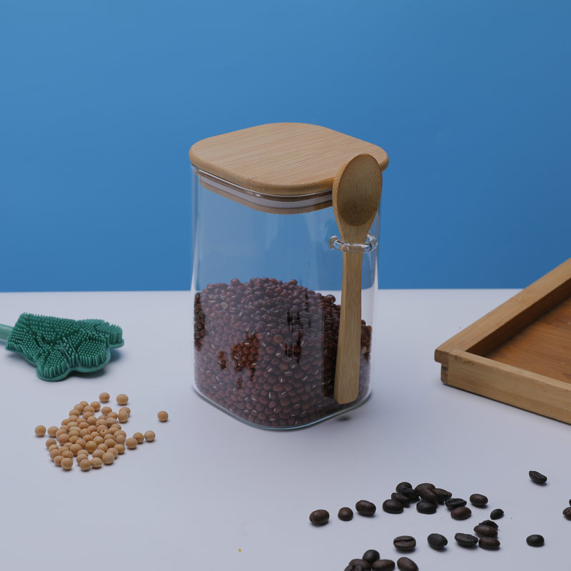 方形玻璃储物罐咖啡豆杂粮密封罐透明坚果罐食品级防潮玻璃罐批发详情4