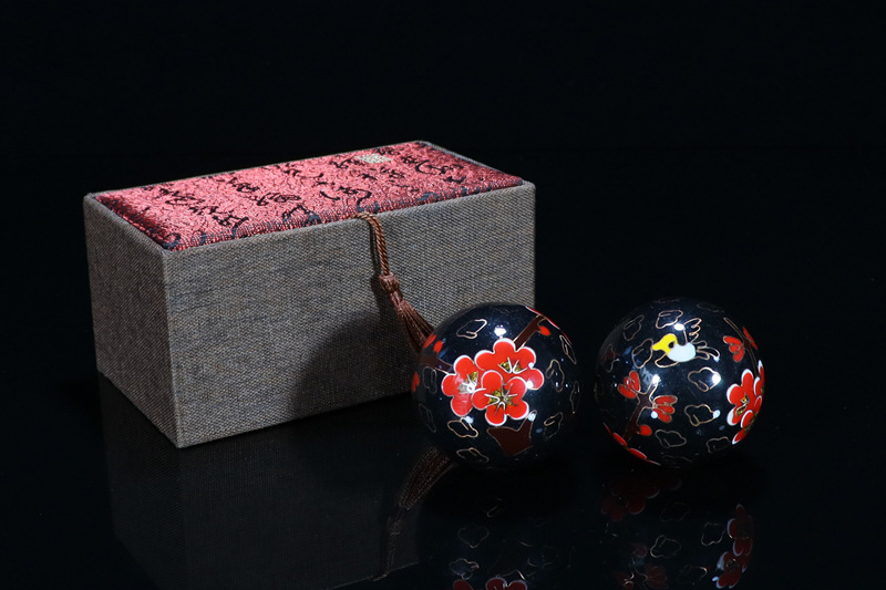 Premium gift box set of Beijing Cloisonne handball outer craft cultural gift Cloisonne low-temperature fitness ball pic 16