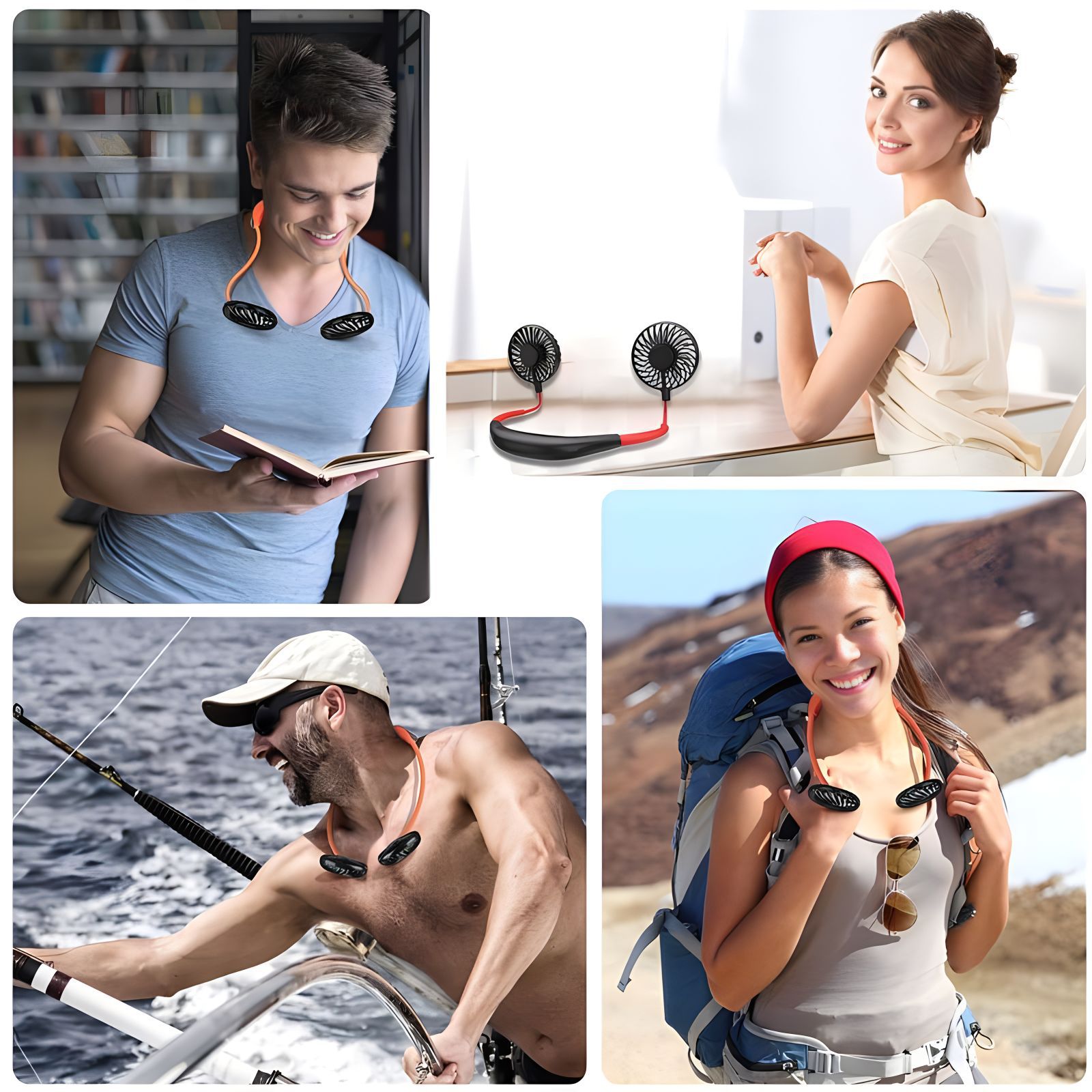 懒人挂脖子迷你制冷小风扇随身户外运动电扇学生挂脖式风扇可充电详情4