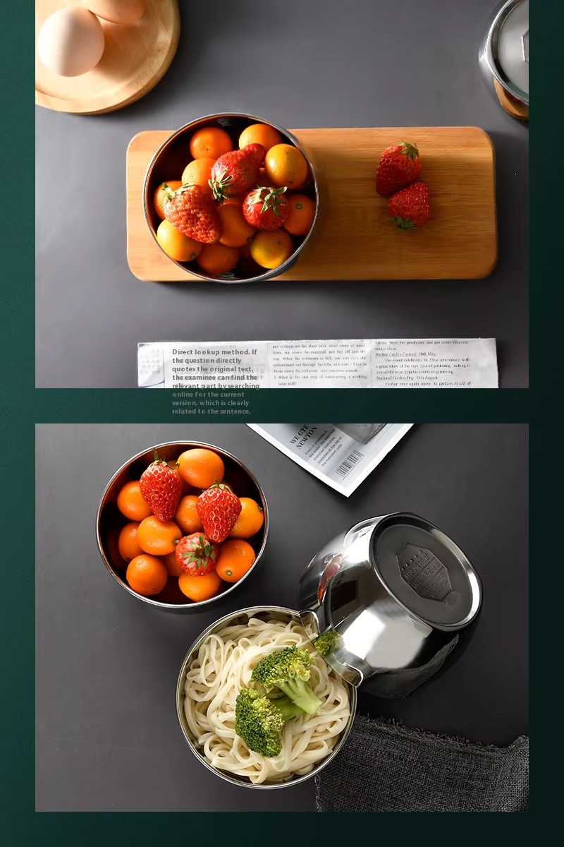 304 thickened stainless steel double-layer soup bowl, heat-resistant, dishwasher washable, environmentally friendly household kitchenware pic 16