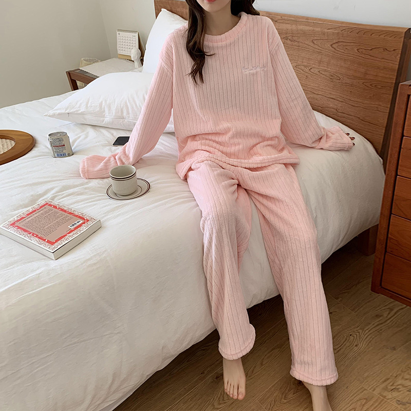 珊瑚绒睡衣女士2024年新款春秋冬季加厚大码冬天法兰绒加绒家居服详情17
