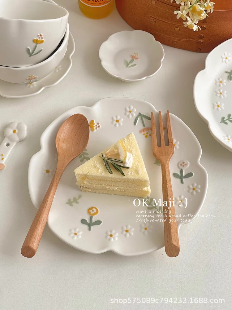 釉下彩餐具盘子菜盘家用吐骨碟陶瓷餐盘好看的可爱碟子水果甜品盘详情8