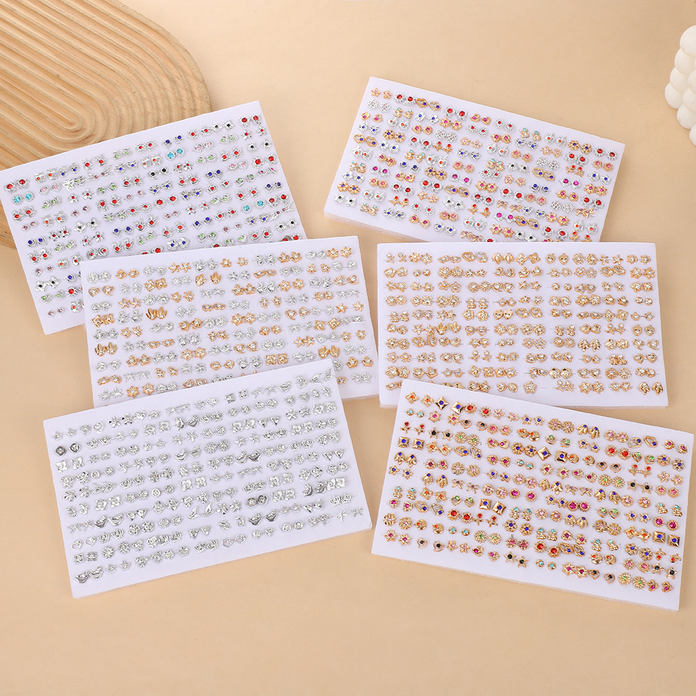 Cross-border plastic ear studs with a niche and high-end feel, colorful butterfly ear studs, autumn and winter style, versatile multi-ear hole combination earrings pic 3