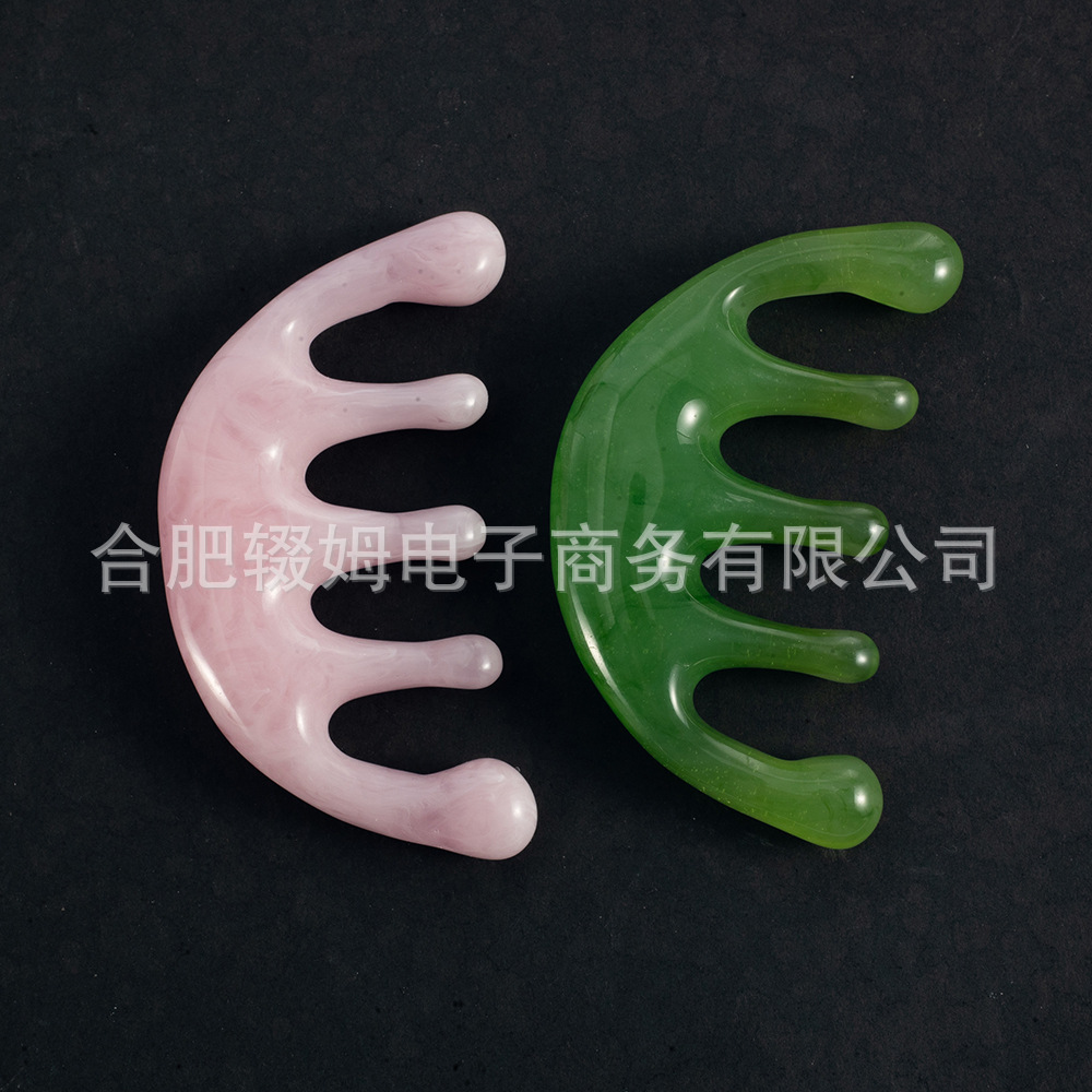 头部按摩器五爪头疗梳按摩爪按摩经络梳树脂点穴挠抓头皮按头神器详情6
