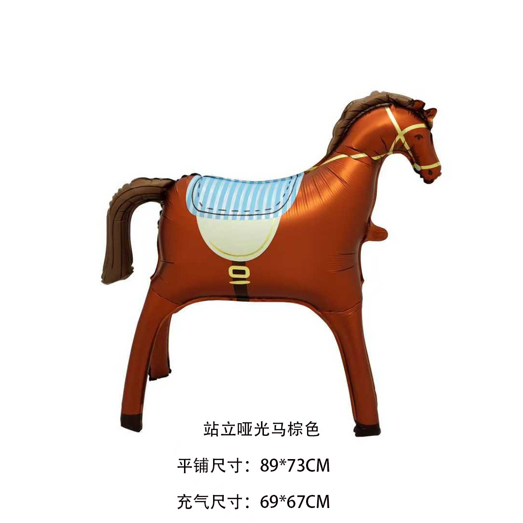 跨境可爱动物小马驹模型萌宠玩具气球铝膜造型摆件详情8