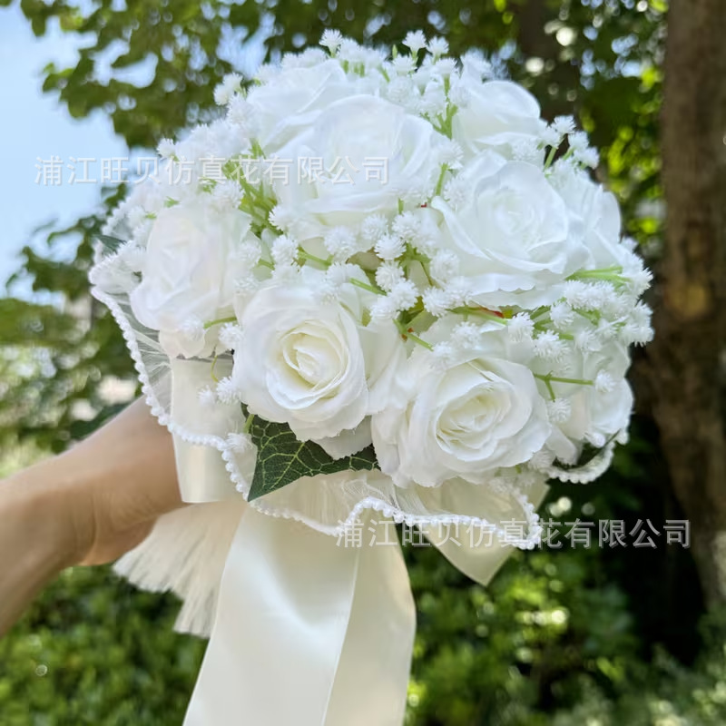 韩系仿真马蹄莲新娘手捧花求婚花束高级感白色结婚领证花束道具详情15
