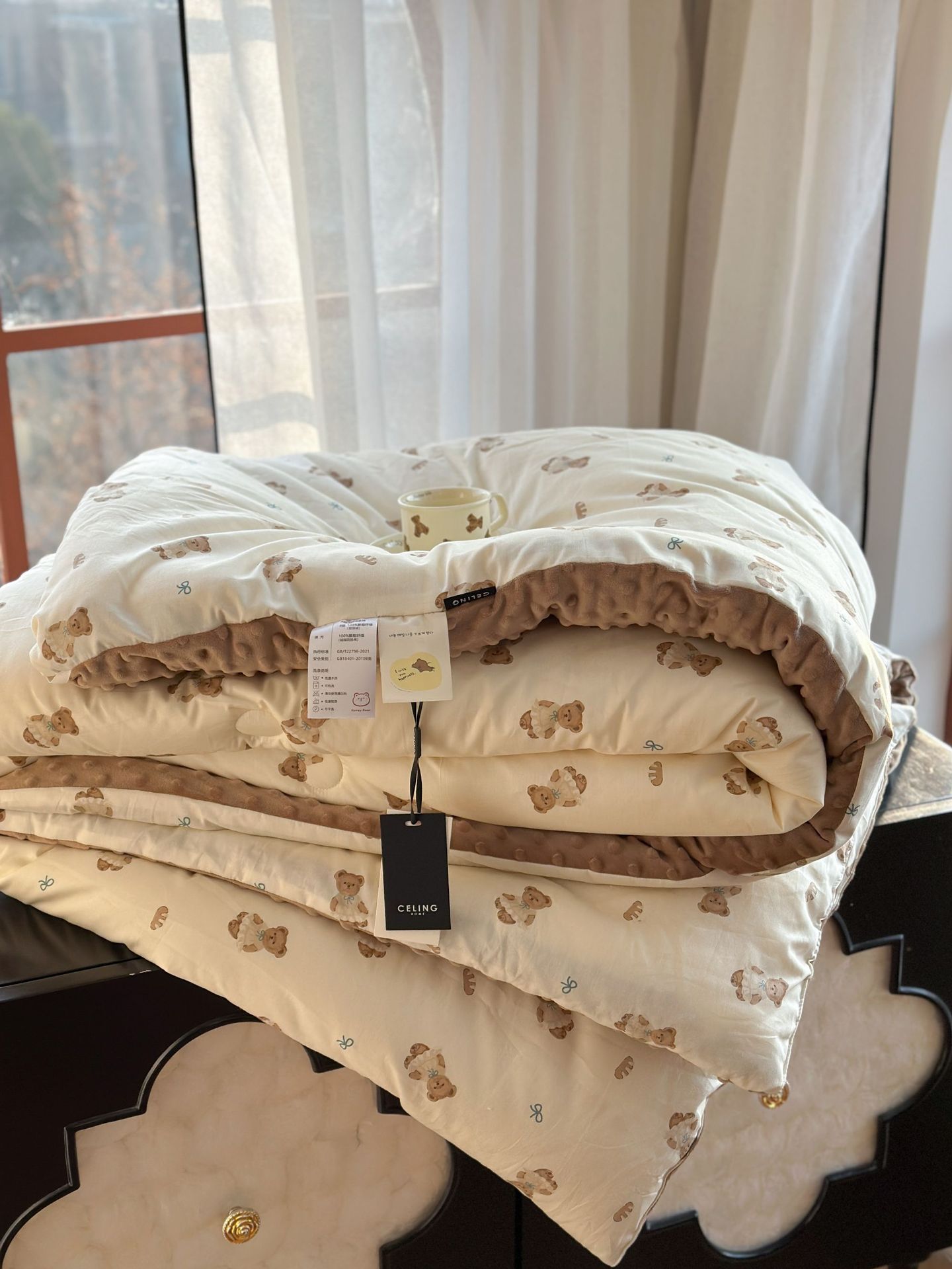 13372 All-cotton cartoon small floral print spring and autumn quilt soothing, bean quilt warm and fleece winter quilt core pic 100