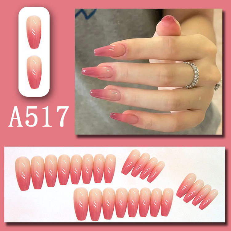 Wearable nail art pieces, artificial nail products, detachable, simple lemon ice transparent, popular online style Douyin nail art hair replacement pic 56