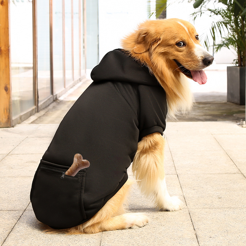 Otoño e invierno peluche de oro cremallera de bolsillo sudaderas grandes y medianas para perros perros ropa de gato fardo suministros para mascotas pic 10