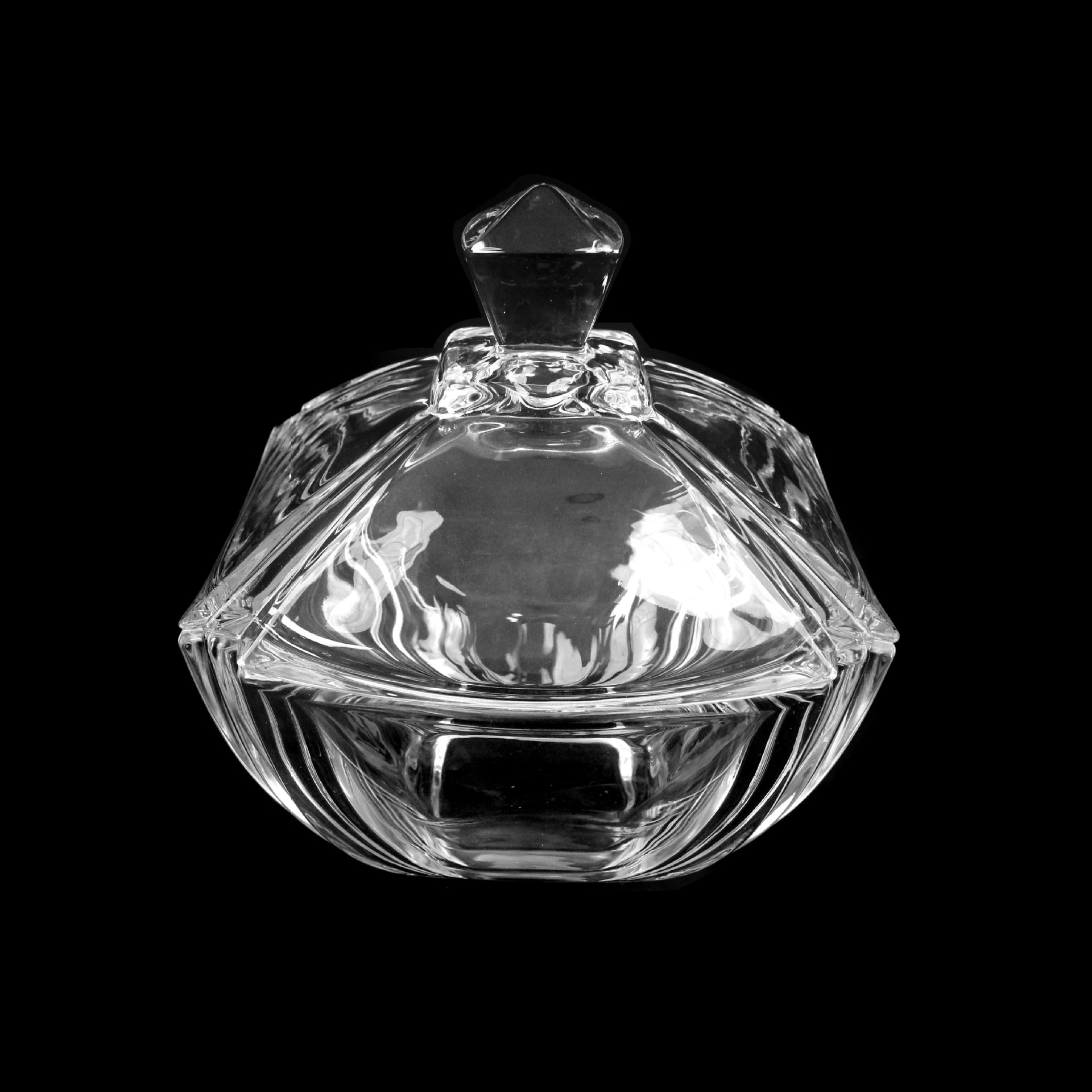 家用客厅茶几ins风轻奢北欧风格四方玻璃果盘果斗 宾馆水晶糖缸详情1