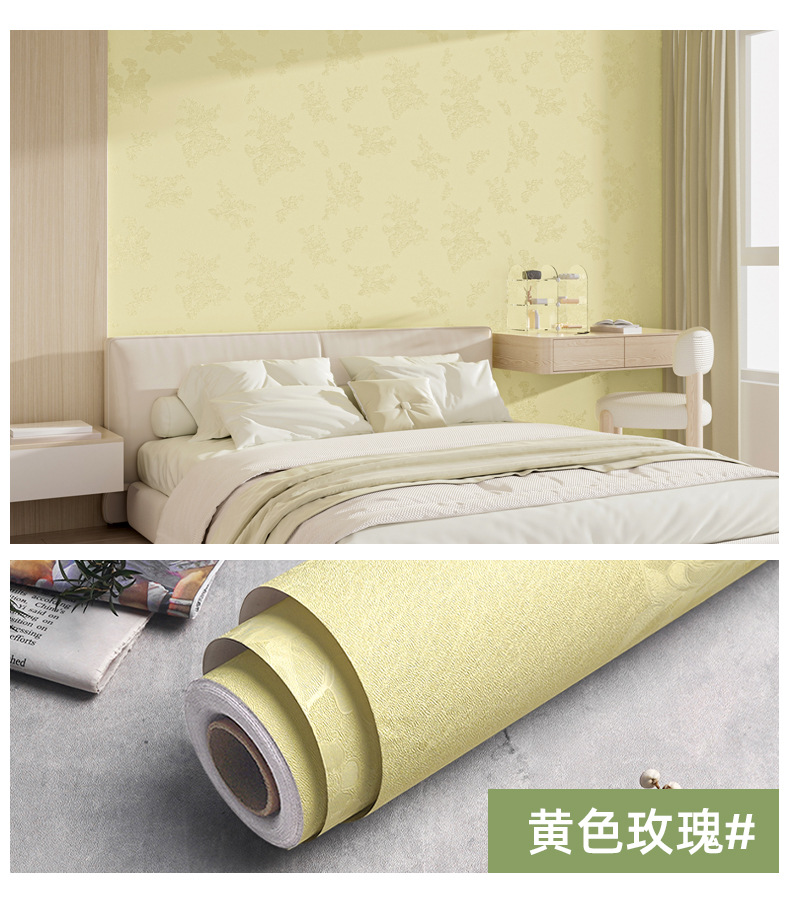 墙纸自粘防水防潮装饰温馨卧室客厅背景墙贴房间壁纸宿舍翻新贴纸详情14